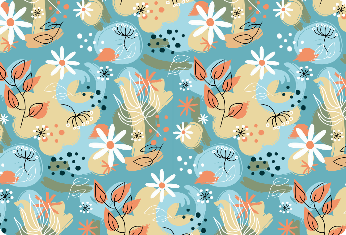 Vinyl teppich blumen abstrakter flacher hintergrund - TenStickers