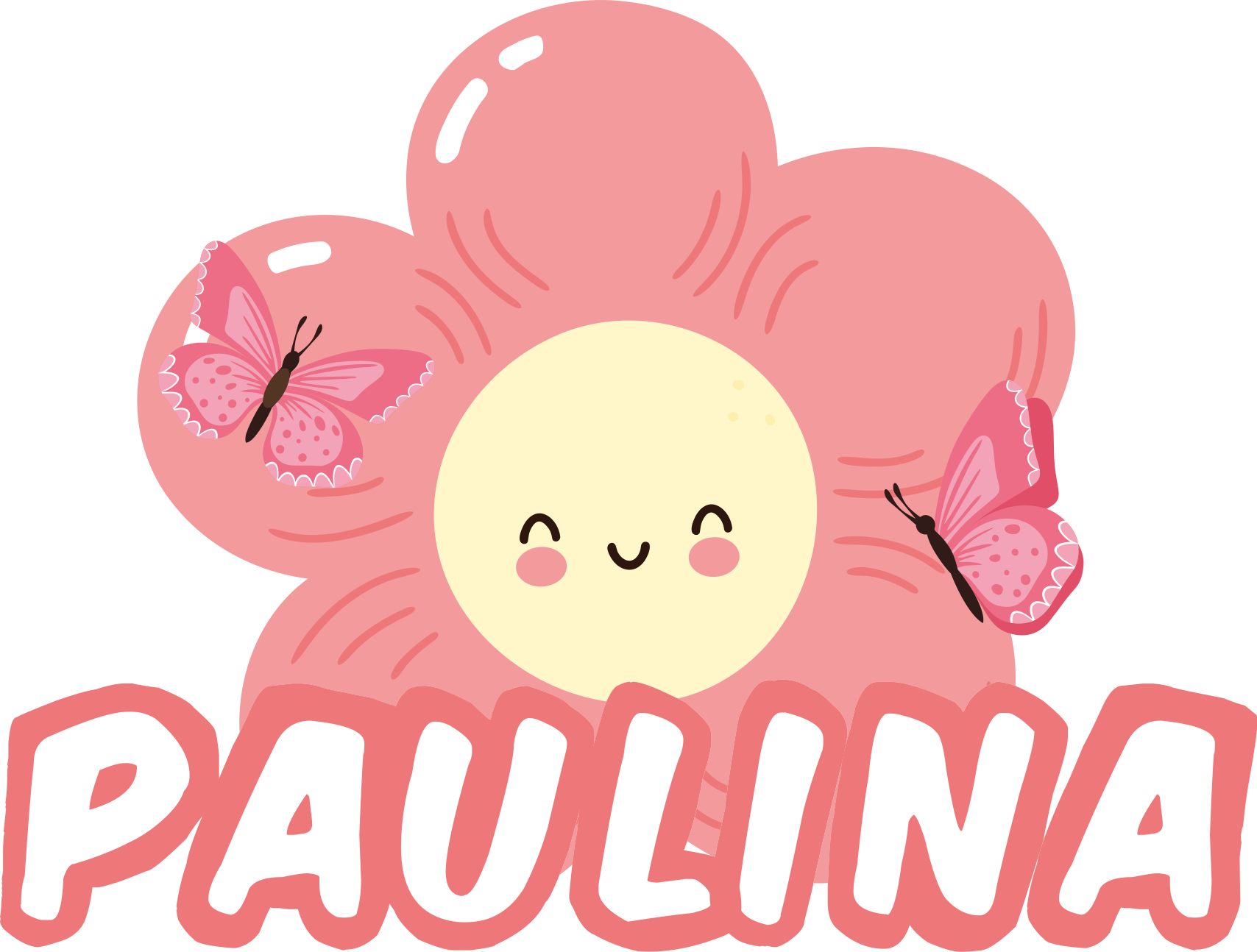 Vinyl teppich blumen mit namen schmetterling - TenStickers