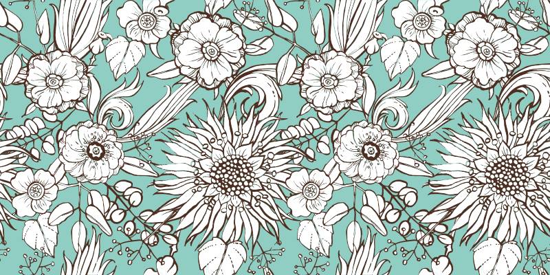 Vinyl teppich blumen sonnenblumenmuster - TenStickers