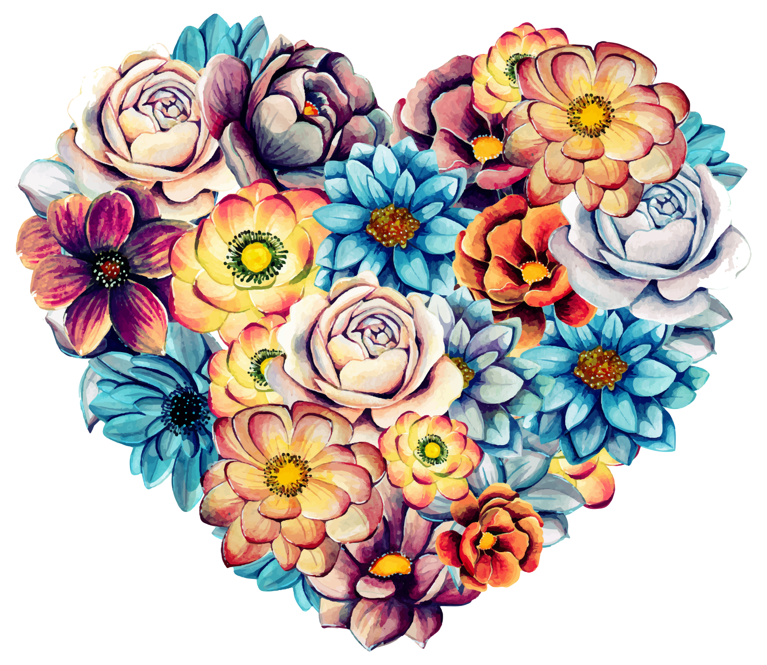 Vinyl teppich blumen schönes herz voller blumen - TenStickers