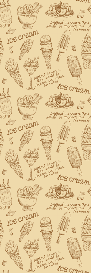 Vinyl teppich küche mit vintage-eiscremes-motiv - TenStickers