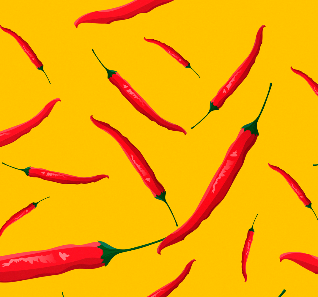 Vinyl teppich küche rote und gelbe paprika - TenStickers