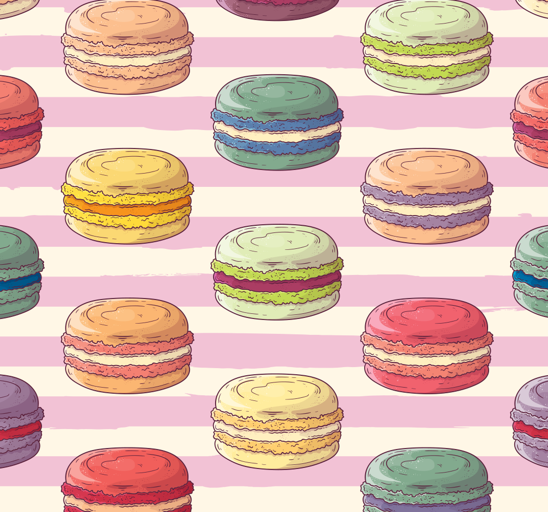 Vinyl teppich küche mit retro macarons design - TenStickers