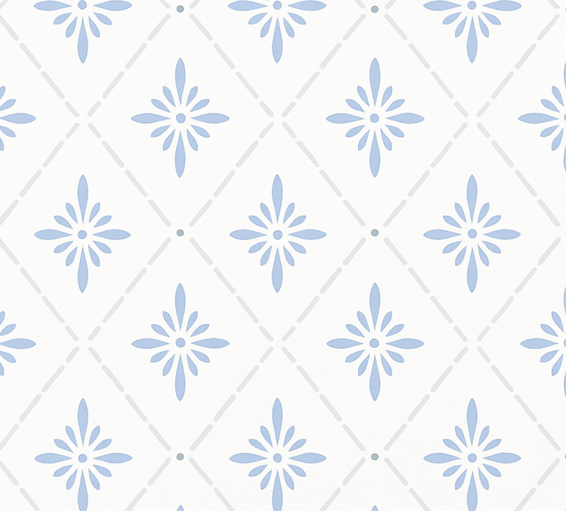 Vinyl teppich küche blaue rautenkacheln - TenStickers