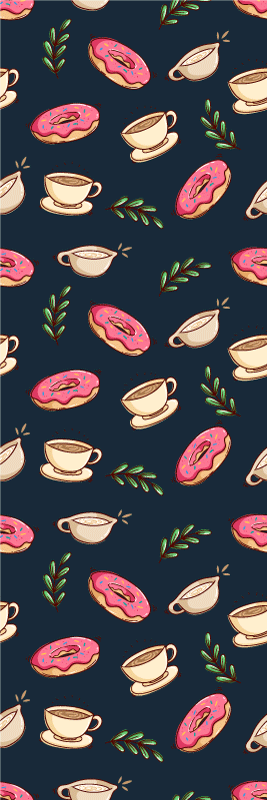 Vinyl teppich küche mit desserts und kaffee-motiv - TenStickers