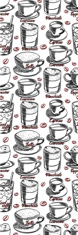 Vinyl teppich küche mit kaffeemuster - TenStickers