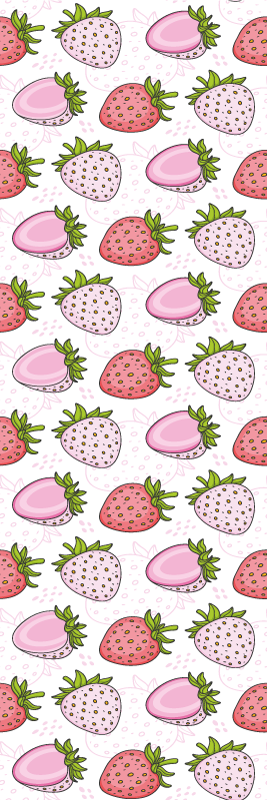 Vinyl teppich küche mit nahtlosen rosa und roten erdbeeren - TenStickers
