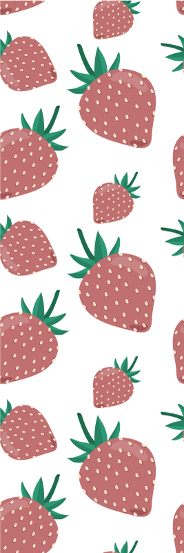 Vinyl teppich küche mit buntem erdbeer-muster - TenStickers