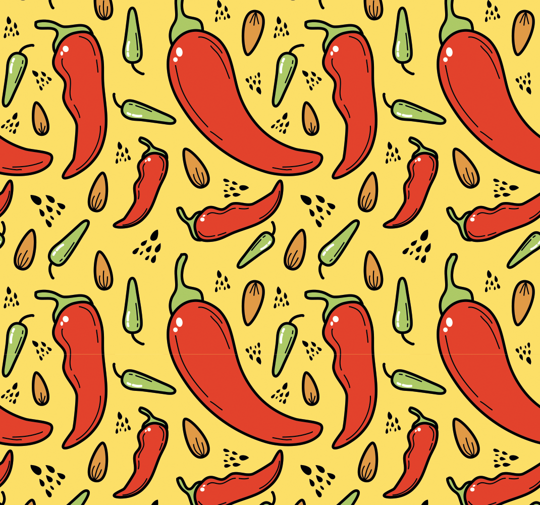Vinyl teppich küche in rot und grün chili - TenStickers