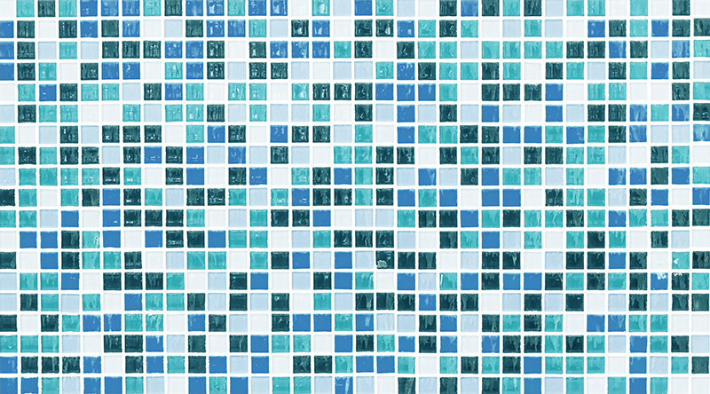 Vinyl teppich bad im blauen mosaikdesign - TenStickers