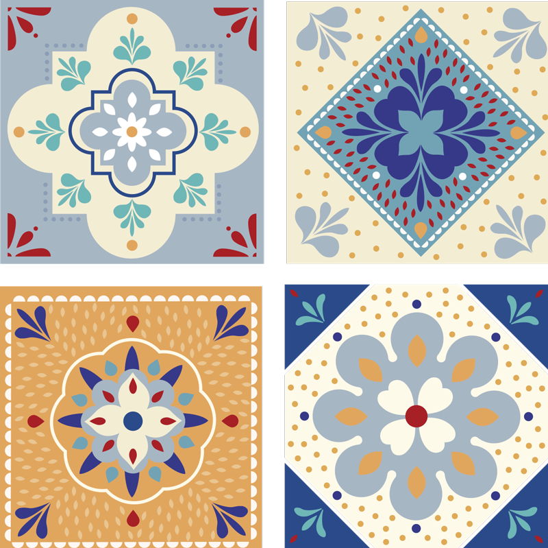 Vinyl teppich bad in bunter palette - TenStickers