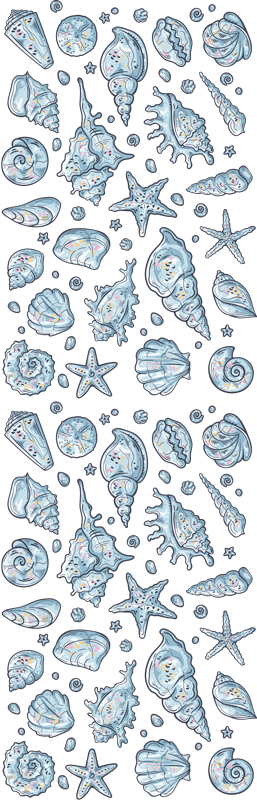 Vinyl teppich bad muschelmuster dusche - TenStickers