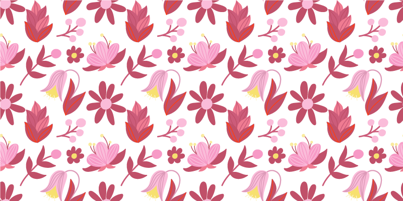 Vinyl teppich blumen in roter polnischer volkskunst - TenStickers