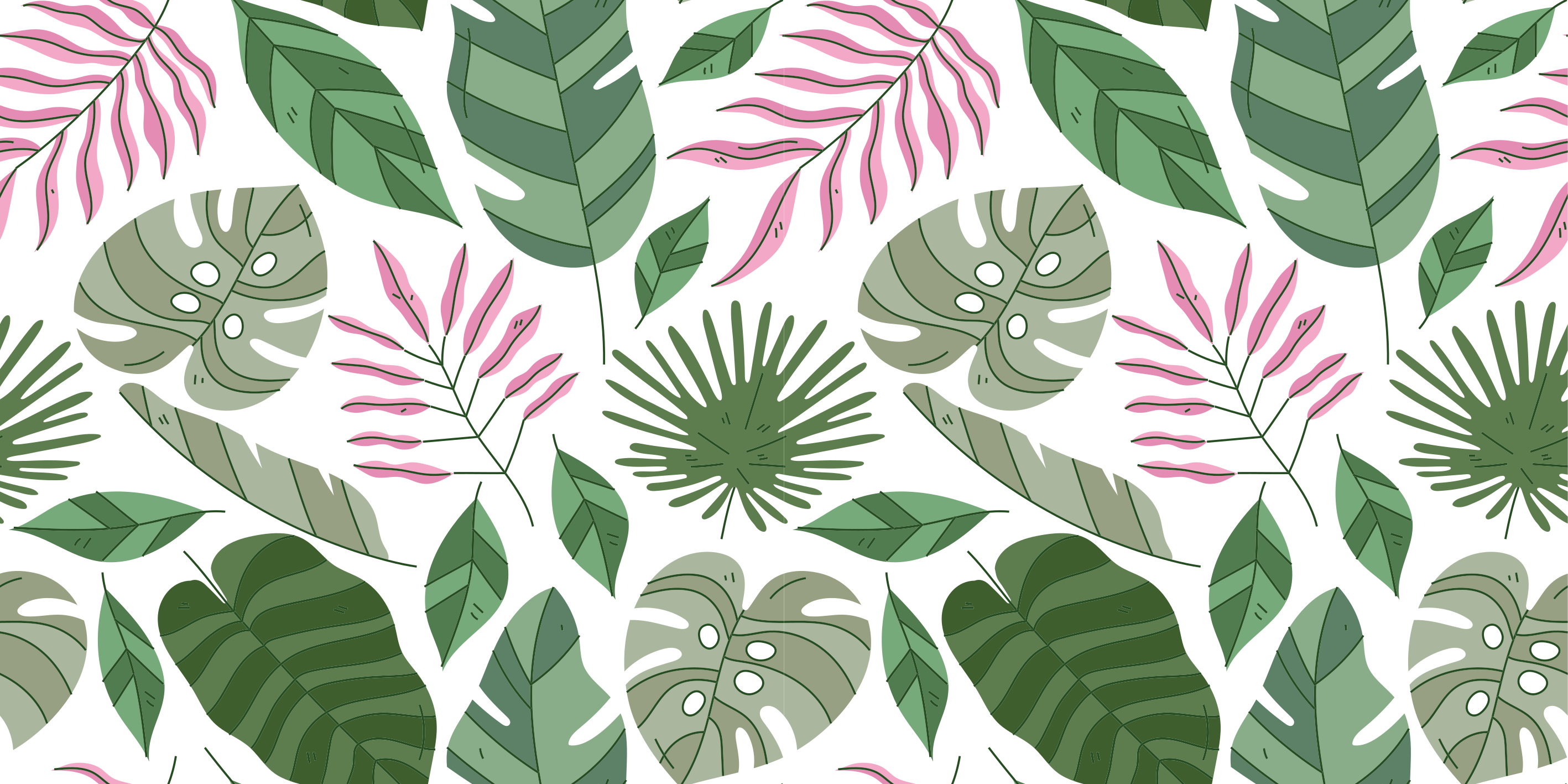 Vinyl teppich blumen tropische minimalistische pflanzen - TenStickers