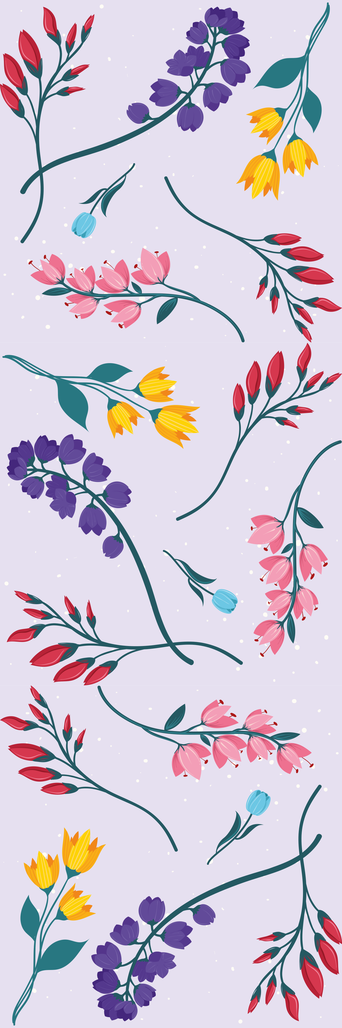 Vinyl teppich blumen im minimalistischen gartenstil - TenStickers