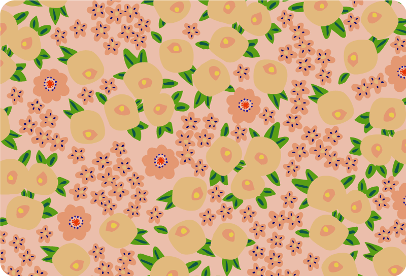 Vinyl teppich blumen im originalen pfirsichblütenmuster - TenStickers