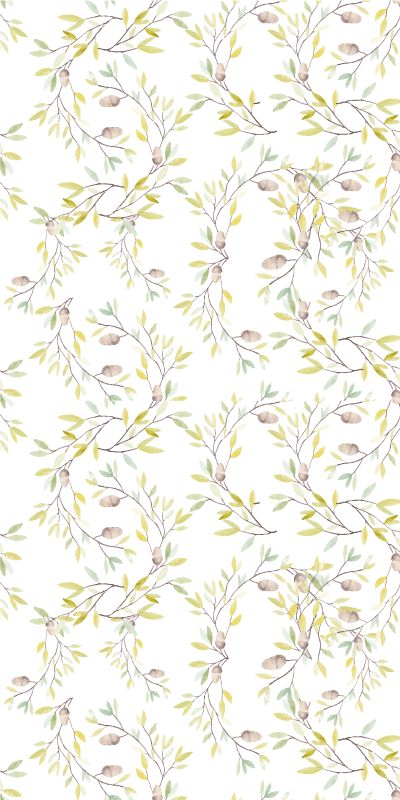 Vinyl teppich blumen mit originalem aquarellblattmuster - TenStickers