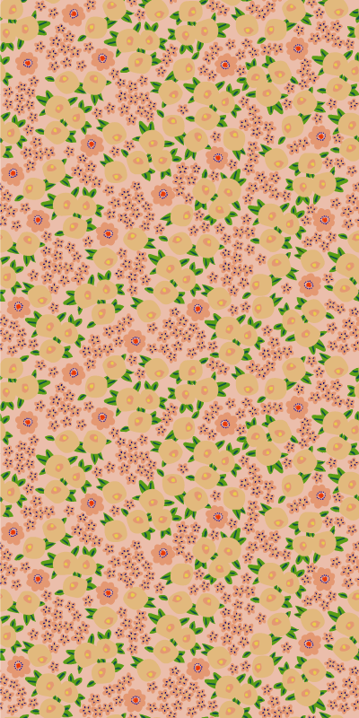Vinyl teppich blumen im originalen pfirsichmuster - TenStickers