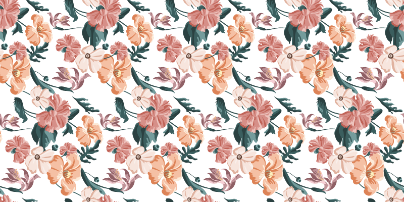 Vinyl teppich blumen mit schönem pastellblütenmuster - TenStickers