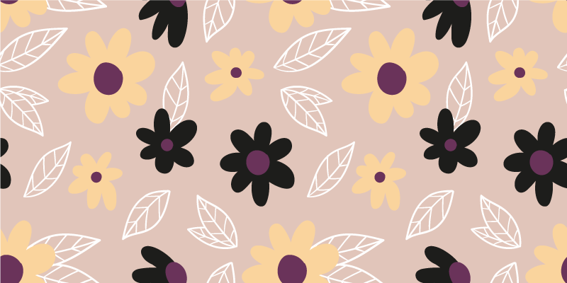 Vinyl teppich blumen moderne bunte blumen auf beige - TenStickers