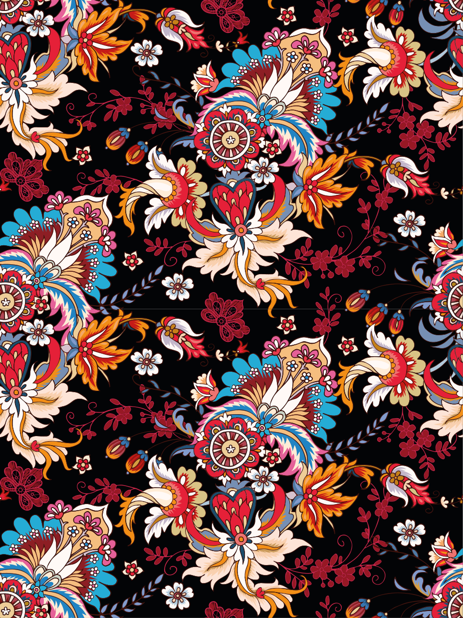 Vinyl teppich blumen bunte moderne ethnische kunst - TenStickers