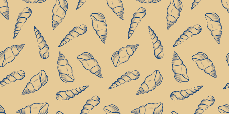 Vinyl teppich blumen muschelmotiv komposition - TenStickers