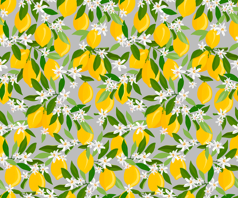 Vinyl teppich blumen mit zitronenblütenmuster - TenStickers