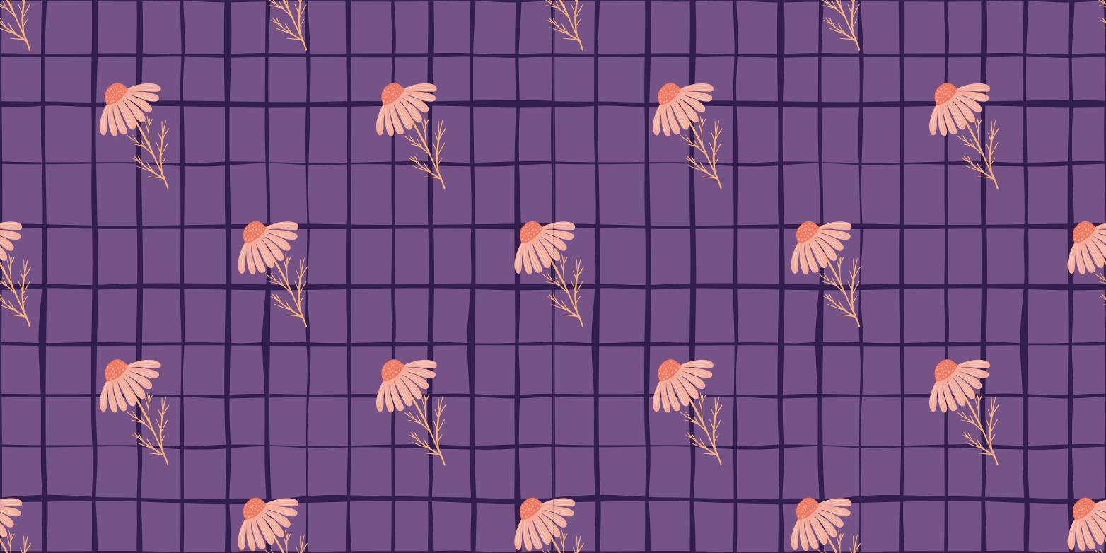 Vinyl teppich blumen lila blumenmuster - TenStickers