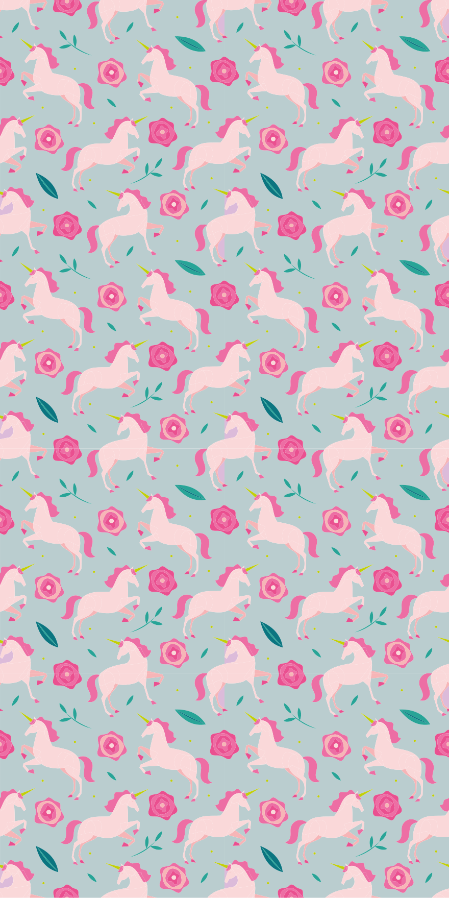 Vinyl teppich blumen einhornmuster - TenStickers