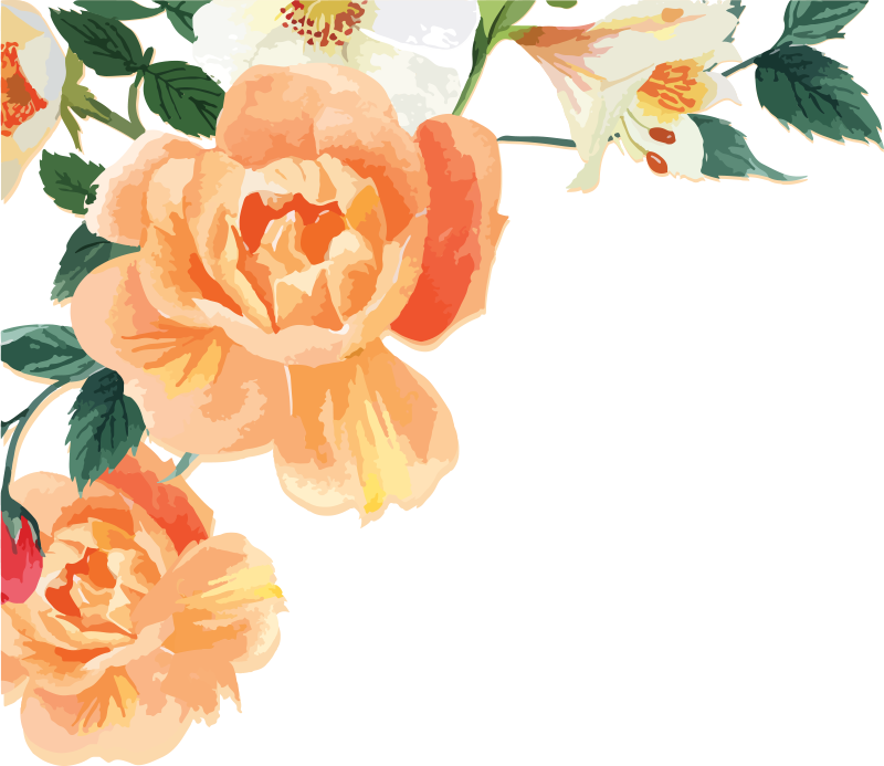 Vinyl teppich blumen pfirsichrosen arrangement - TenStickers