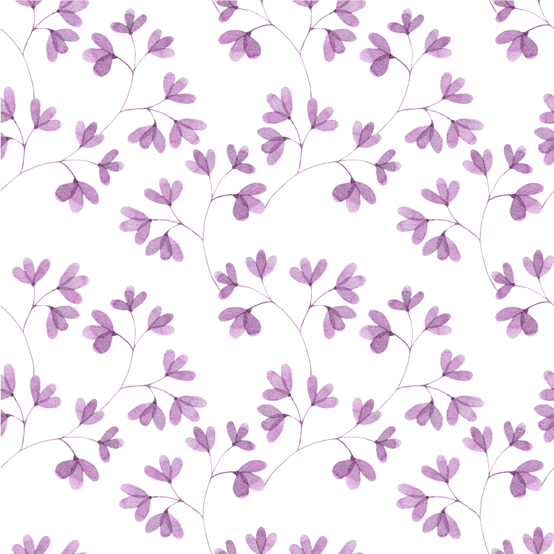 Vinyl teppich schlafzimmer lila blumenmuster - TenStickers