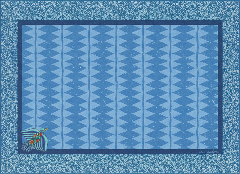 Vinyl teppich wohnzimmer mit blauvogel-muster - TenStickers