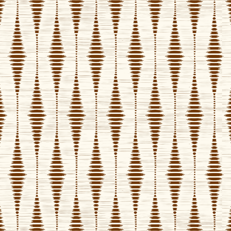 Vinyl teppich geometrisch schokoladenbraun ikat - TenStickers