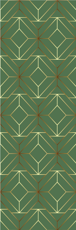 Vinyl teppich geometrisch mit metallic grünen quadraten - TenStickers