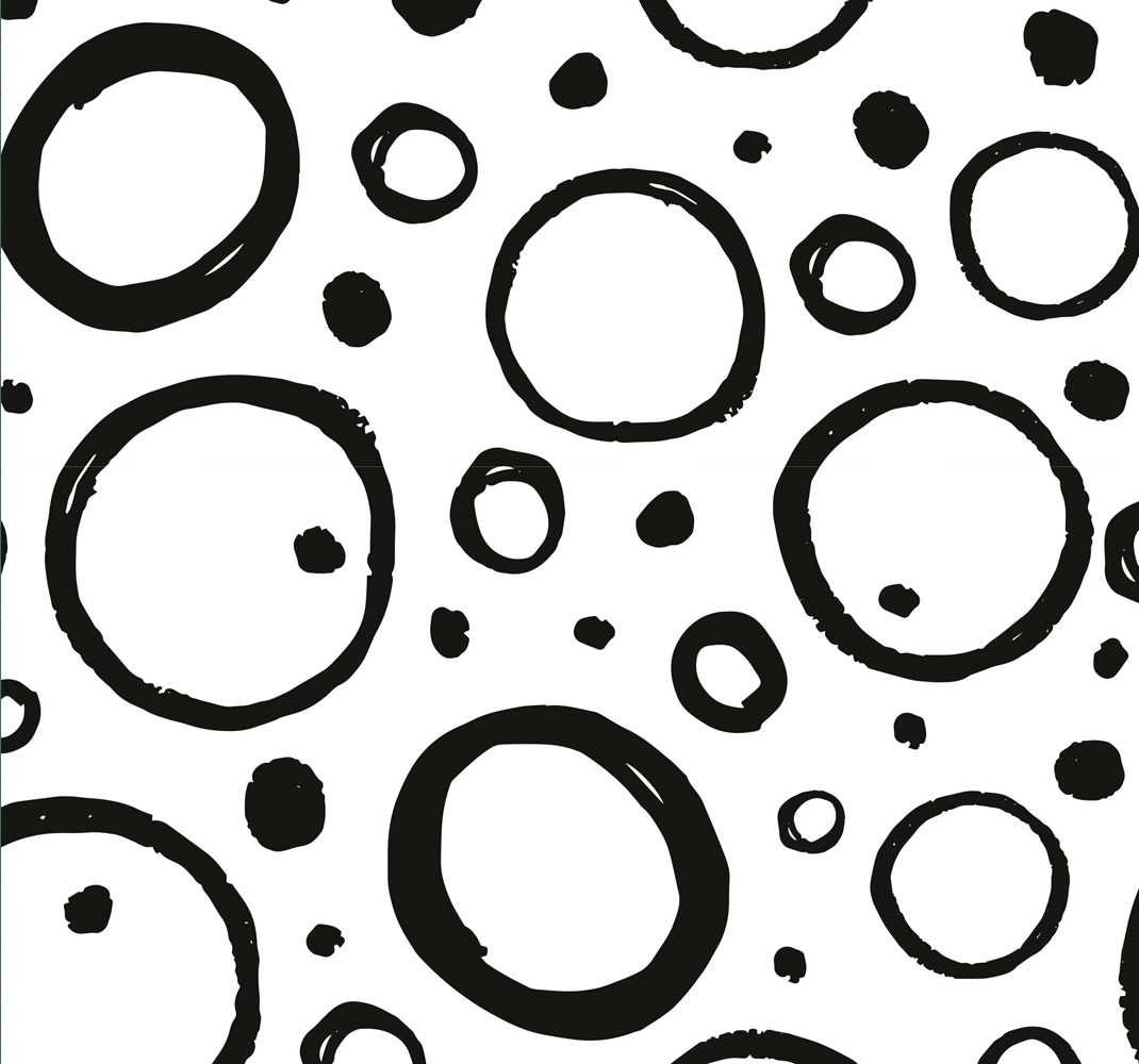 Vinyl teppich geometrisch in schwarz-weiß rund - TenStickers