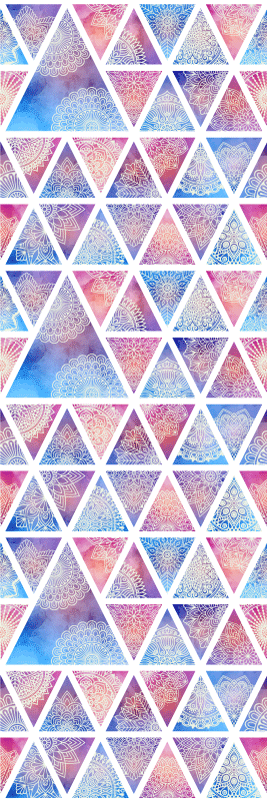 Vinyl teppich geometrisch ethnische blumen-dreiecke - TenStickers