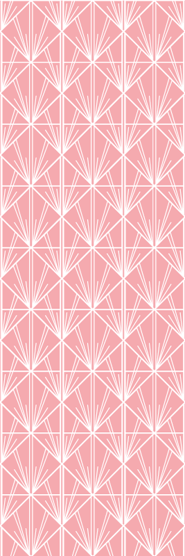 Vinyl teppich geometrisch modernes kunstmuster rosa weiß - TenStickers