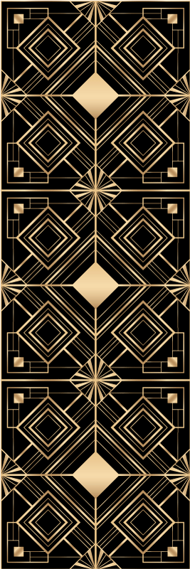 Vinyl teppich geometrisch modernes kunstmuster schwarz gold - TenStickers