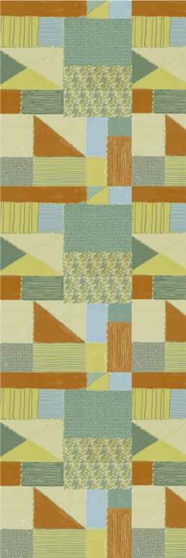 Vinyl teppich geometrisch buntes patchwork-dreieck - TenStickers