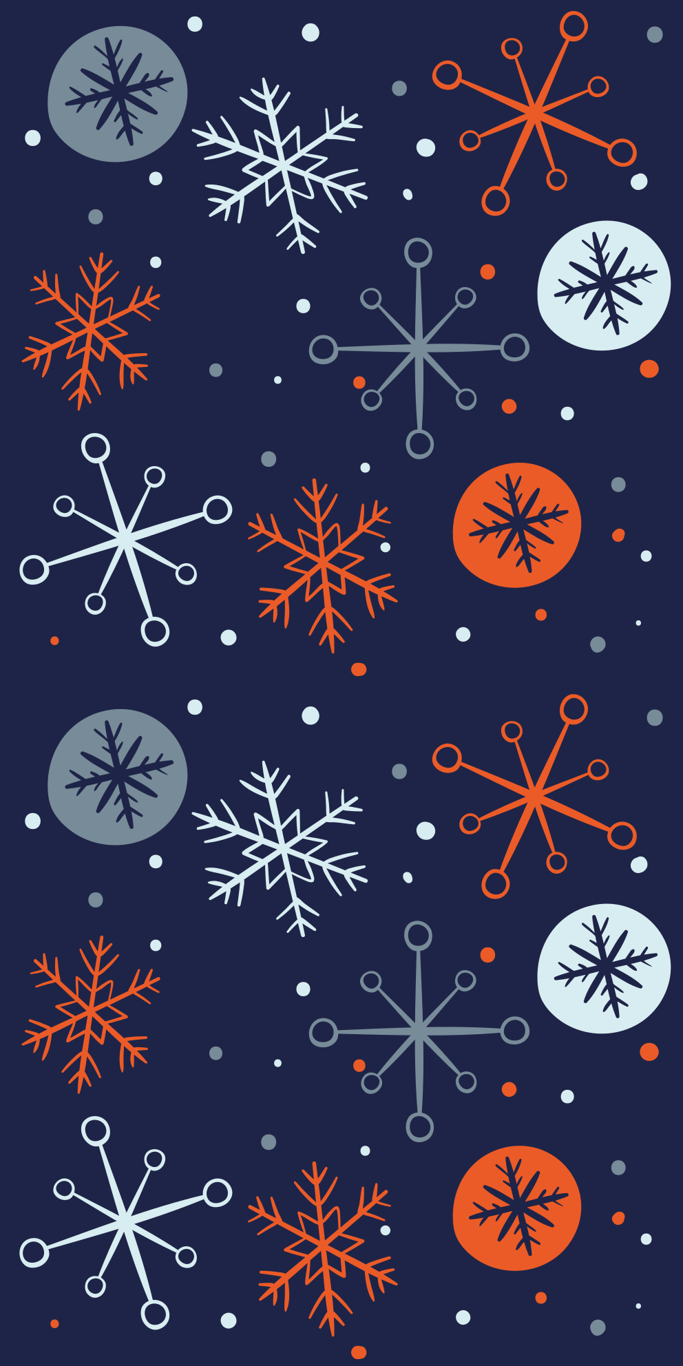 Vinyl teppich weihnachten blaue und orange schneeflocken - TenStickers