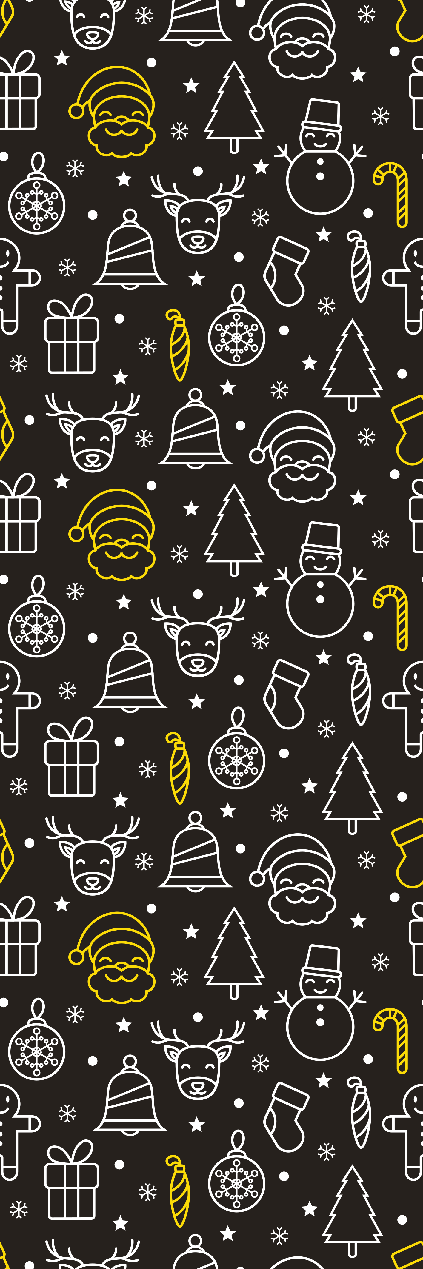 Vinyl teppich weihnachten gelb weißes muster schwarz - TenStickers