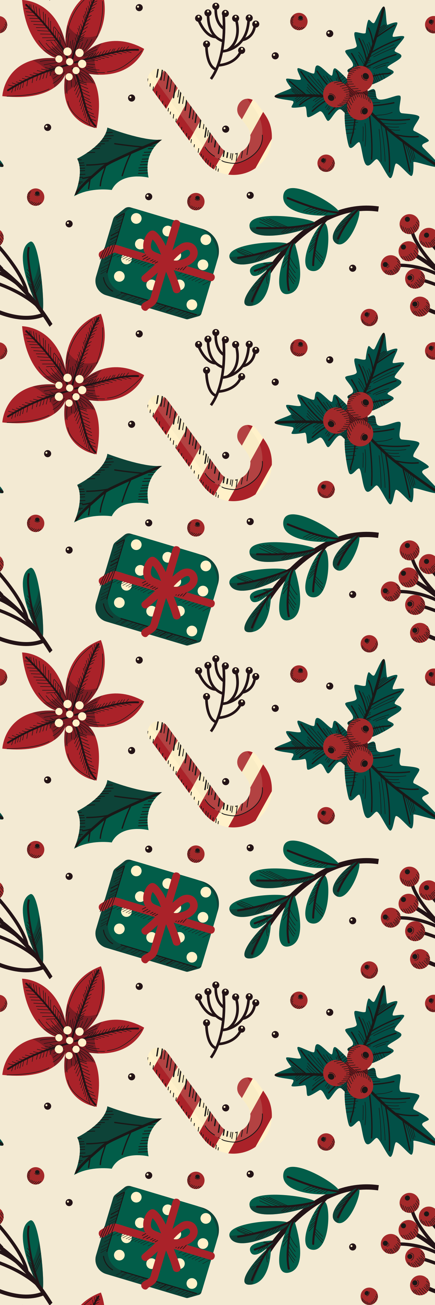 Vinyl teppich weihnachten grün rotes vintage muster - TenStickers