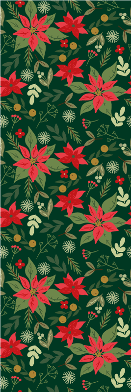 Vinyl teppich weihnachten mit weihnachtsdekorblättern - TenStickers