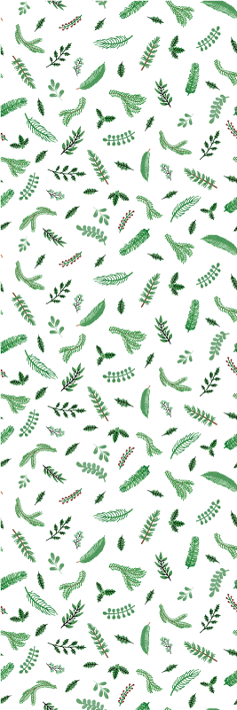 Vinyl teppich weihnachten mit blättermuster deko - TenStickers