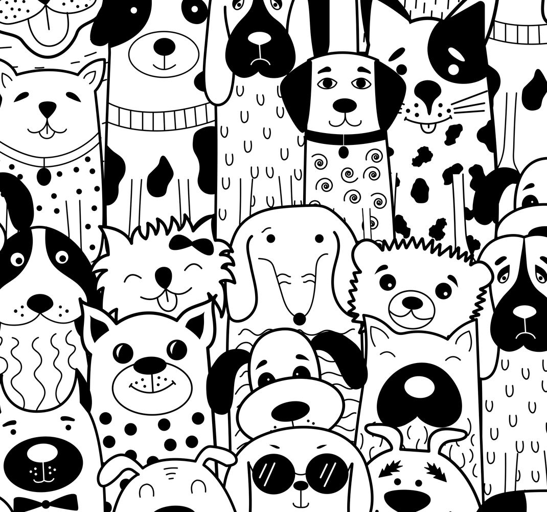 Vinyl teppich schlafzimmer mit hundenmuster - TenStickers