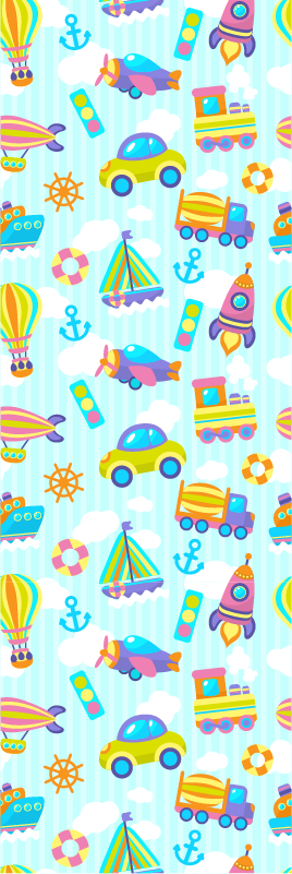 Vinyl teppich schlafzimmer mit niedlichem autodesign - TenStickers