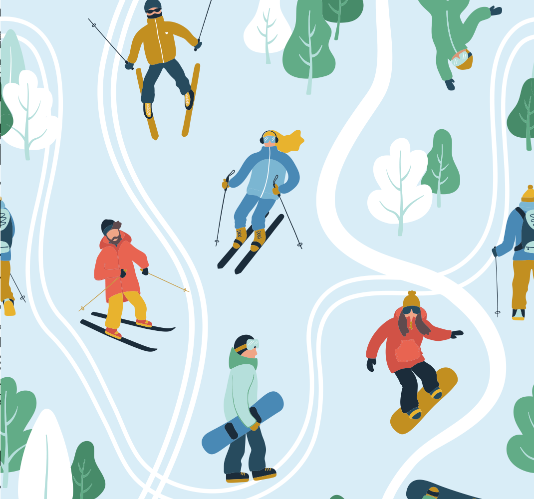 Vinyl teppich schlafzimmer im blauen skidesign - TenStickers