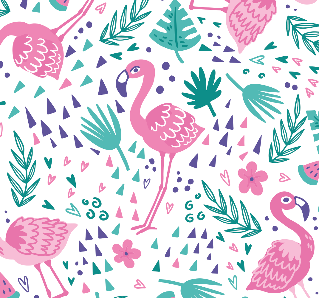 Vinyl teppich schlafzimmer mit flamingomuster - TenStickers