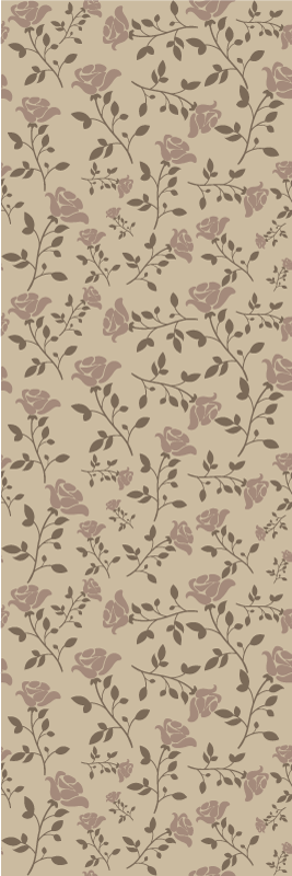 Vinyl teppich schlafzimmer mit braunem vintage-rosenmuster - TenStickers