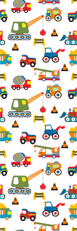 Vinyl teppich schlafzimmer mit niedlichen design-baggern - TenStickers